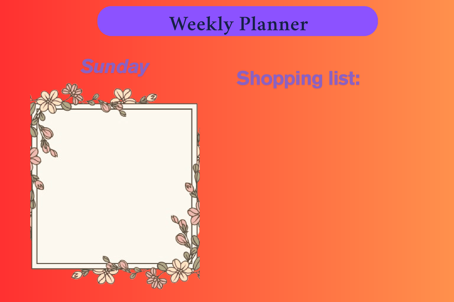 Digital Weekly Planner